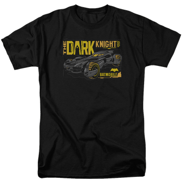 Black men's regular fit t-shirt with Batman v Superman Mobil Dark Knight graphic