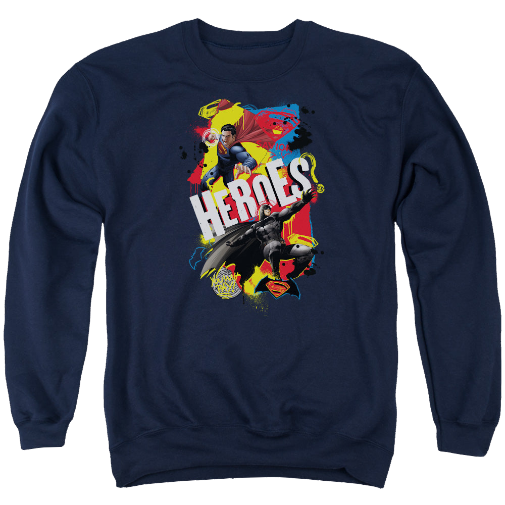 Batman v Superman Double Hero - Men's Crewneck Sweatshirt Men's Crewneck Sweatshirt Batman