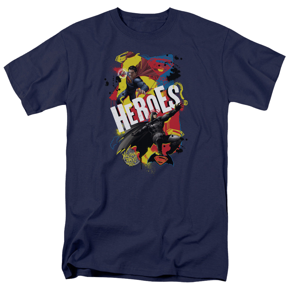 Batman v Superman Double Hero - Men's Regular Fit T-Shirt Men's Regular Fit T-Shirt Batman