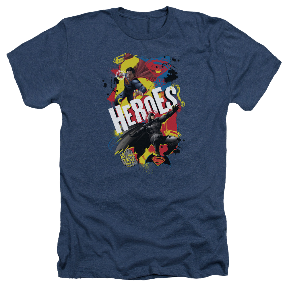 Batman v Superman Double Hero - Men's Heather T-Shirt Men's Heather T-Shirt Batman