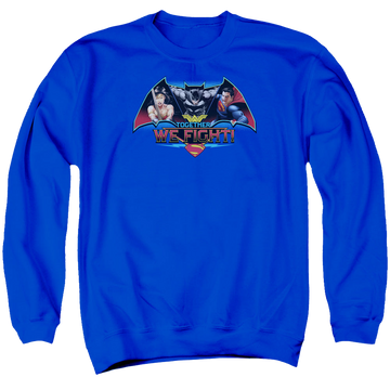 Royal men's crewneck sweatshirt with Batman v Superman Together We Fight graphic