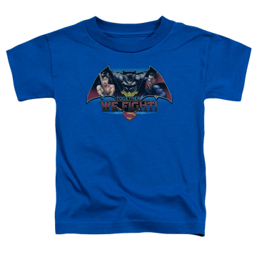 Royal kid's t-shirt for ages 4 to 7 with Batman v Superman Together We Fight graphic