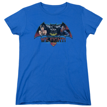 Royal women's t-shirt with Batman v Superman Together We Fight graphic