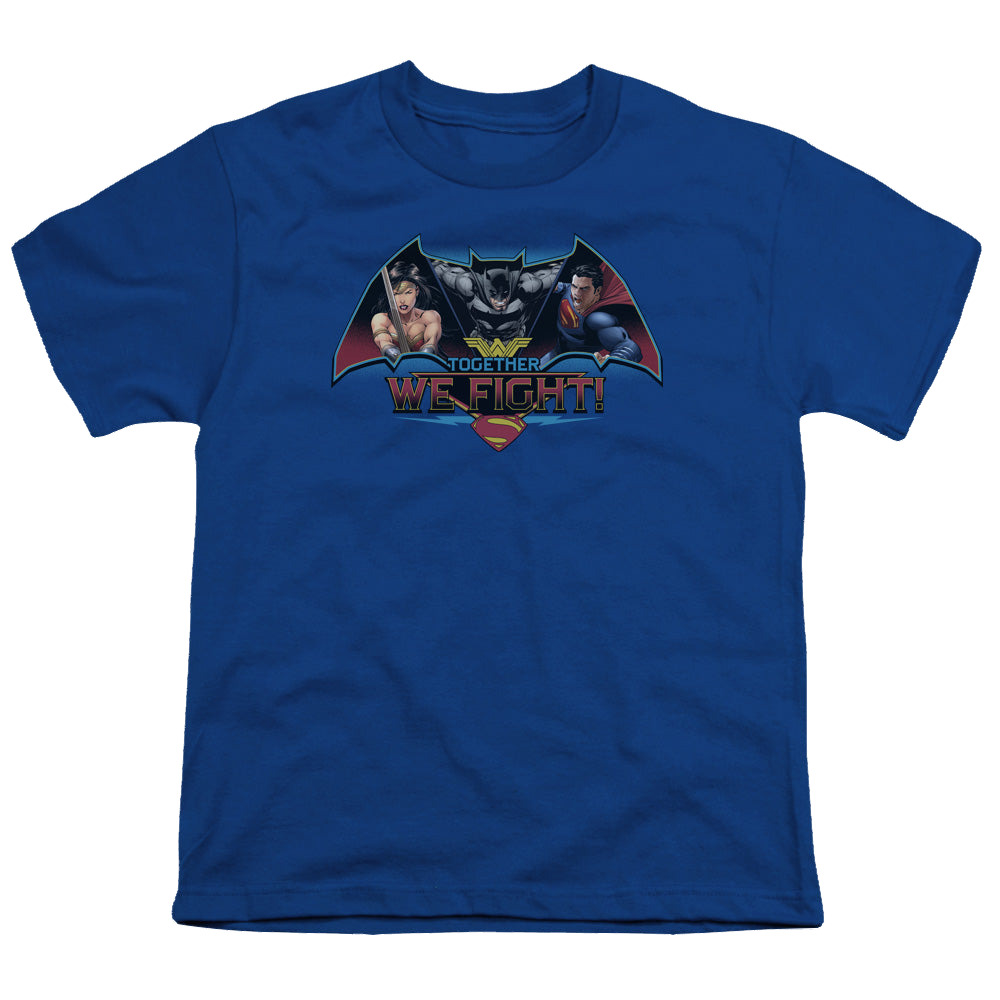 Batman v Superman Together We Fight - Youth T-Shirt Youth T-Shirt (Ages 8-12) Batman