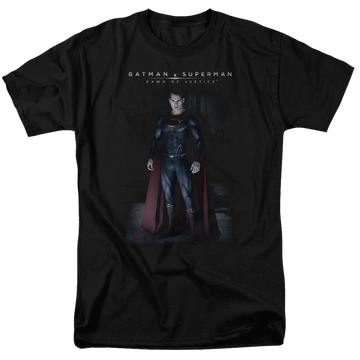 Black men's regular fit t-shirt with Batman v Superman Stand Tall graphic