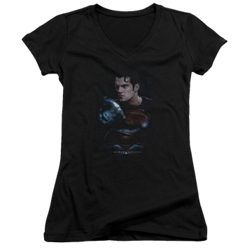 Batman v Superman Super Angry - Juniors V-Neck T-Shirt Juniors V-Neck T-Shirt Batman