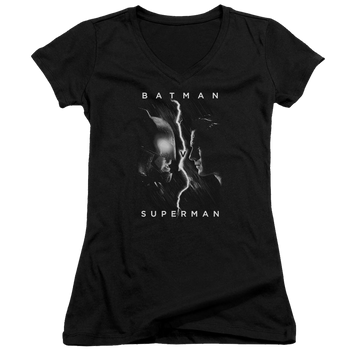 Batman v Superman Face To Face - Juniors V-Neck T-Shirt Juniors V-Neck T-Shirt Batman