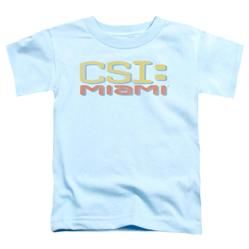 Light blue toddler t-shirt with CSI Miami Logo Distressed graphic