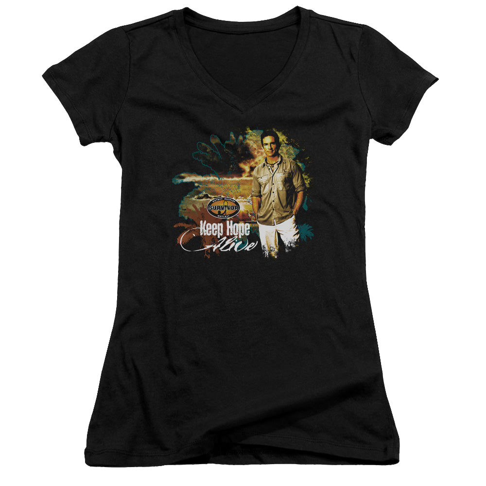 Survivor Keep Hope Alive - Juniors V-Neck T-Shirt Juniors V-Neck T-Shirt Survivor