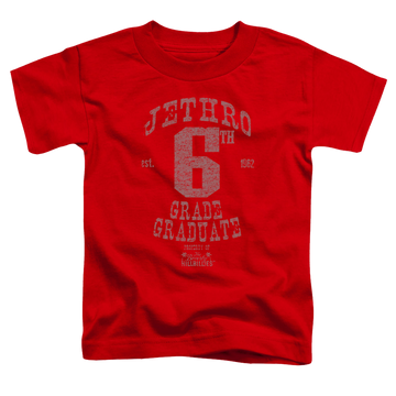 Red toddler t-shirt with Beverly Hillbillies Mr 6Th Grade Grad graphic