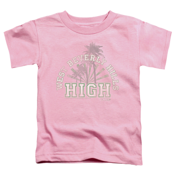 Pink toddler t-shirt with Beverly Hills 90210 90210 West Beverly Hills High graphic