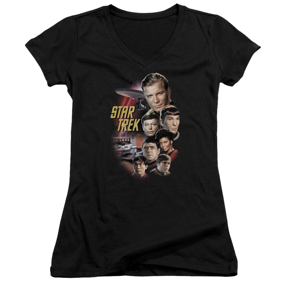 Star Trek The Classic Crew Juniors V-Neck T-Shirt Juniors V-Neck T-Shirt Star Trek