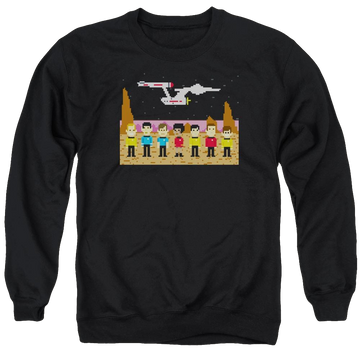 Black men's crewneck sweatshirt with Star Trek Tos Trexel Crew graphic