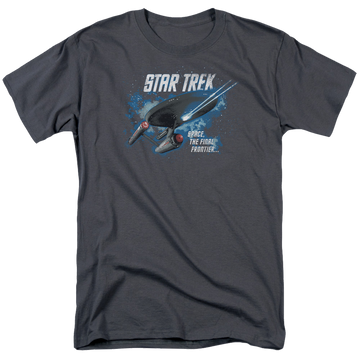 Charcoal men's regular fit t-shirt with Star Trek The Final Frontier graphic