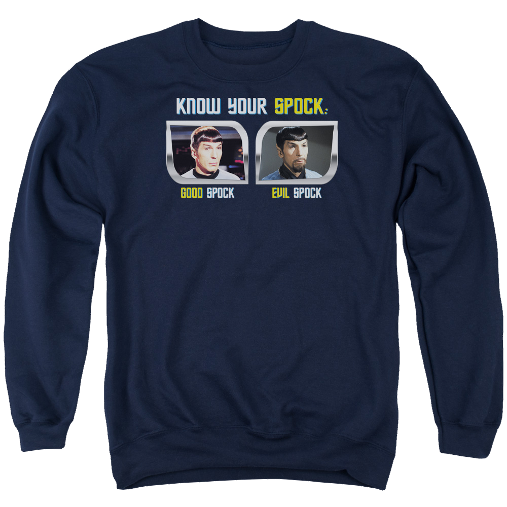 Star Trek Know Your Spock Men's Crewneck Sweatshirt Men's Crewneck Sweatshirt Star Trek