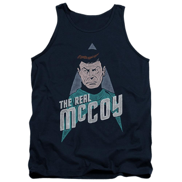 Navy men's tank with Star Trek The Real Mccoy graphic
