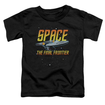 Black toddler t-shirt with Star Trek Space graphic