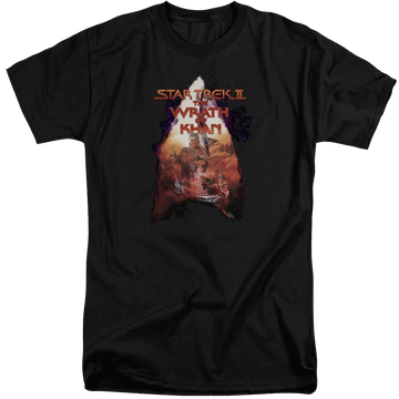 Black men's tall fit t-shirt with Star Trek Twok Poster graphic