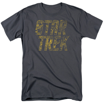 Charcoal men's regular fit t-shirt with Star Trek Schematic Logo graphic