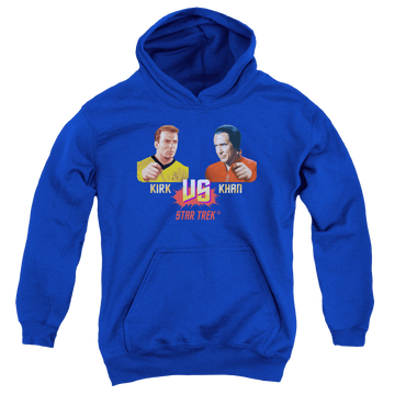 Royal youth hoodie for ages 8 to 12 with Star Trek Movies Kirk Vs Khan graphic