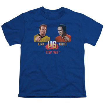 Royal youth t-shirt for ages 8 to 12 with Star Trek Movies Kirk Vs Khan graphic