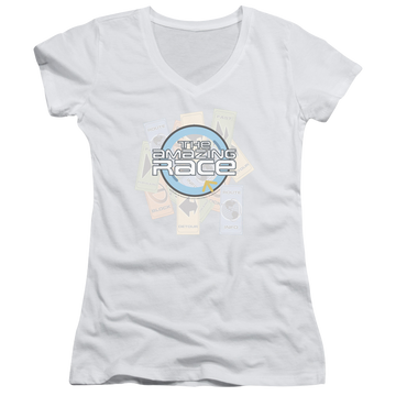 Amazing Race, The The Race - Juniors V-Neck T-Shirt Juniors V-Neck T-Shirt The Amazing Race
