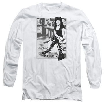 White men's long sleeve t-shirt with NCIS Relax graphic