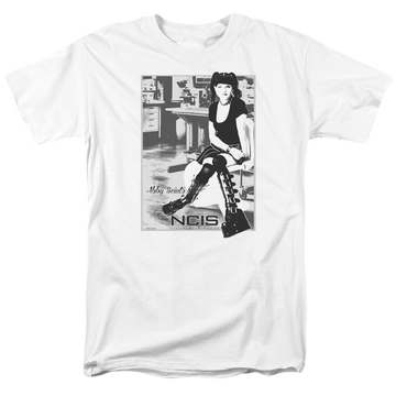 White men's regular fit t-shirt with NCIS Relax graphic