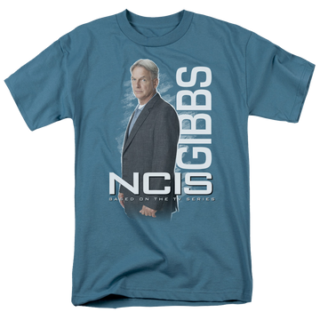 Slate men's regular fit t-shirt with NCIS Gibbs Standing graphic