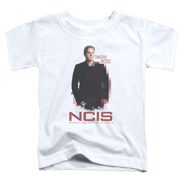 White kid's t-shirt for ages 4 to 7 with NCIS Probie graphic