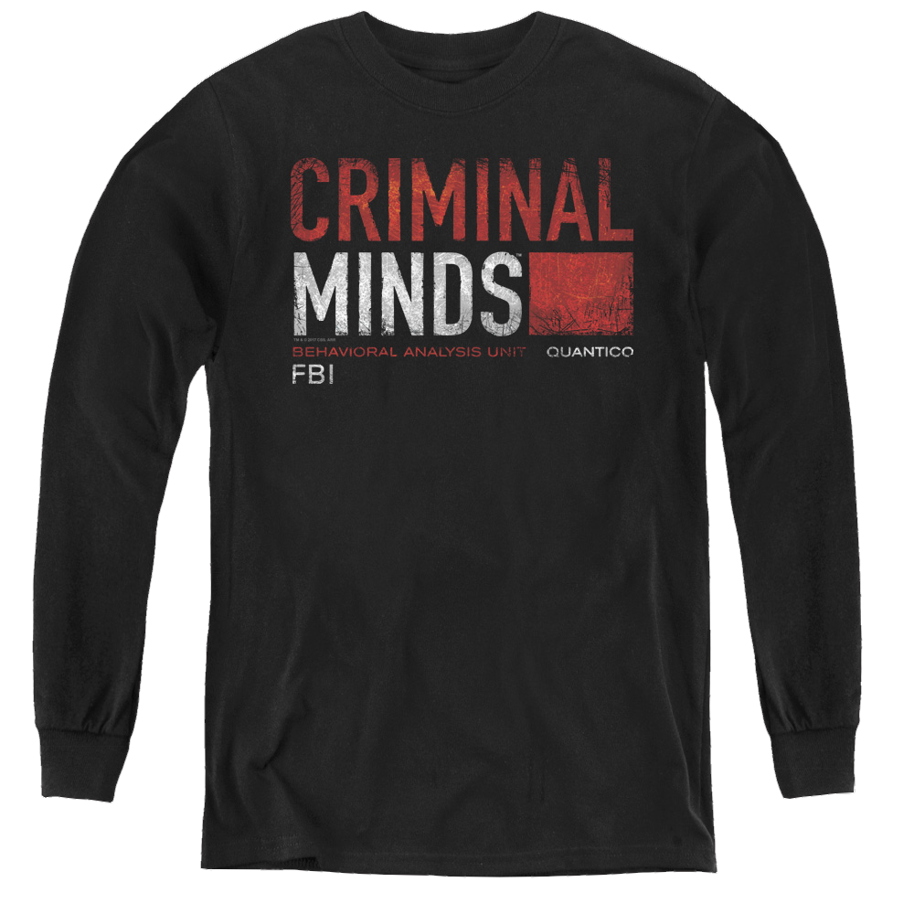 Criminal Minds Title Card - Youth Long Sleeve T-Shirt Youth Long Sleeve T-Shirt Criminal Minds