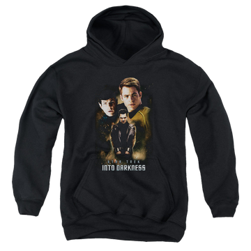 Black youth hoodie for ages 8 to 12 with Star Trek Movies Aftermath graphic