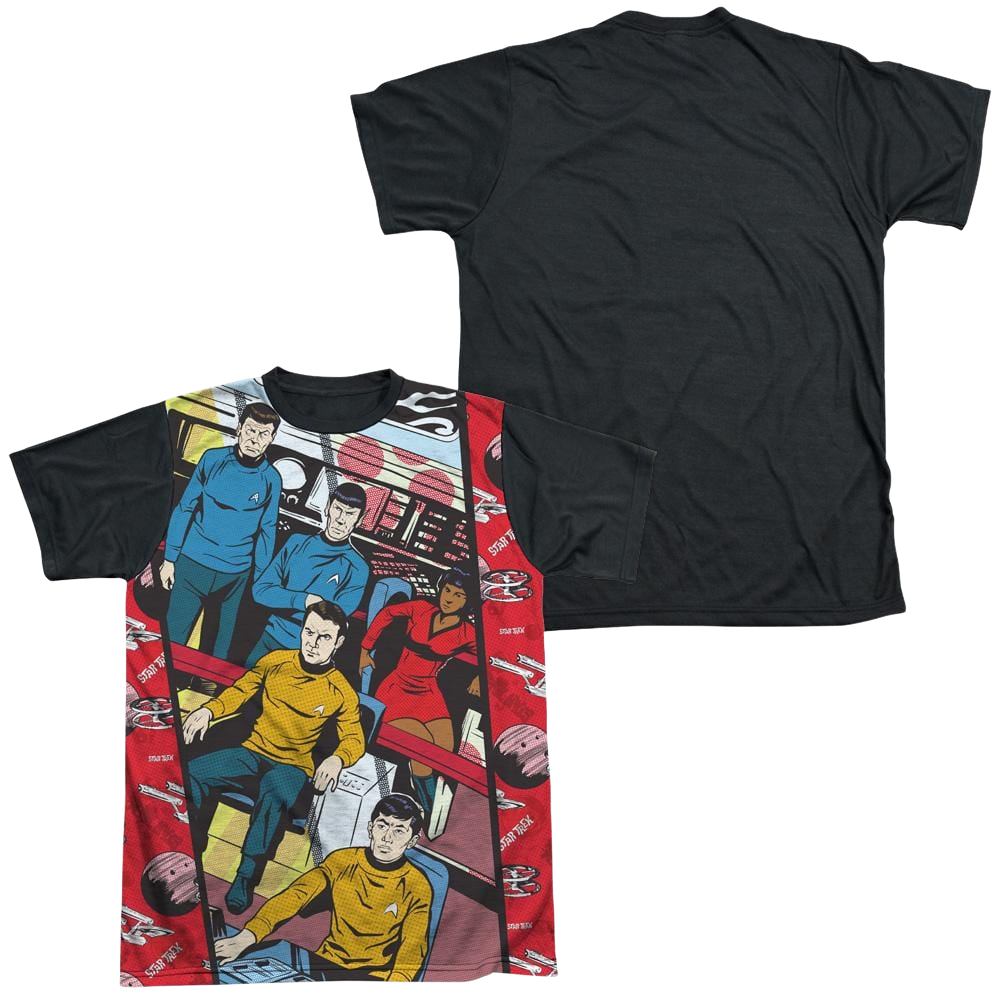 Star Trek Long Panel Men's Black Back T-Shirt Men's Black Back T-Shirt Star Trek