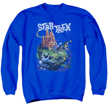 Royal men's crewneck sweatshirt with Star Trek Vulcan Battle graphic