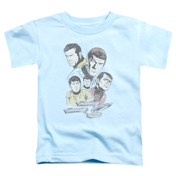Light blue toddler t-shirt with Star Trek Retro Crew graphic
