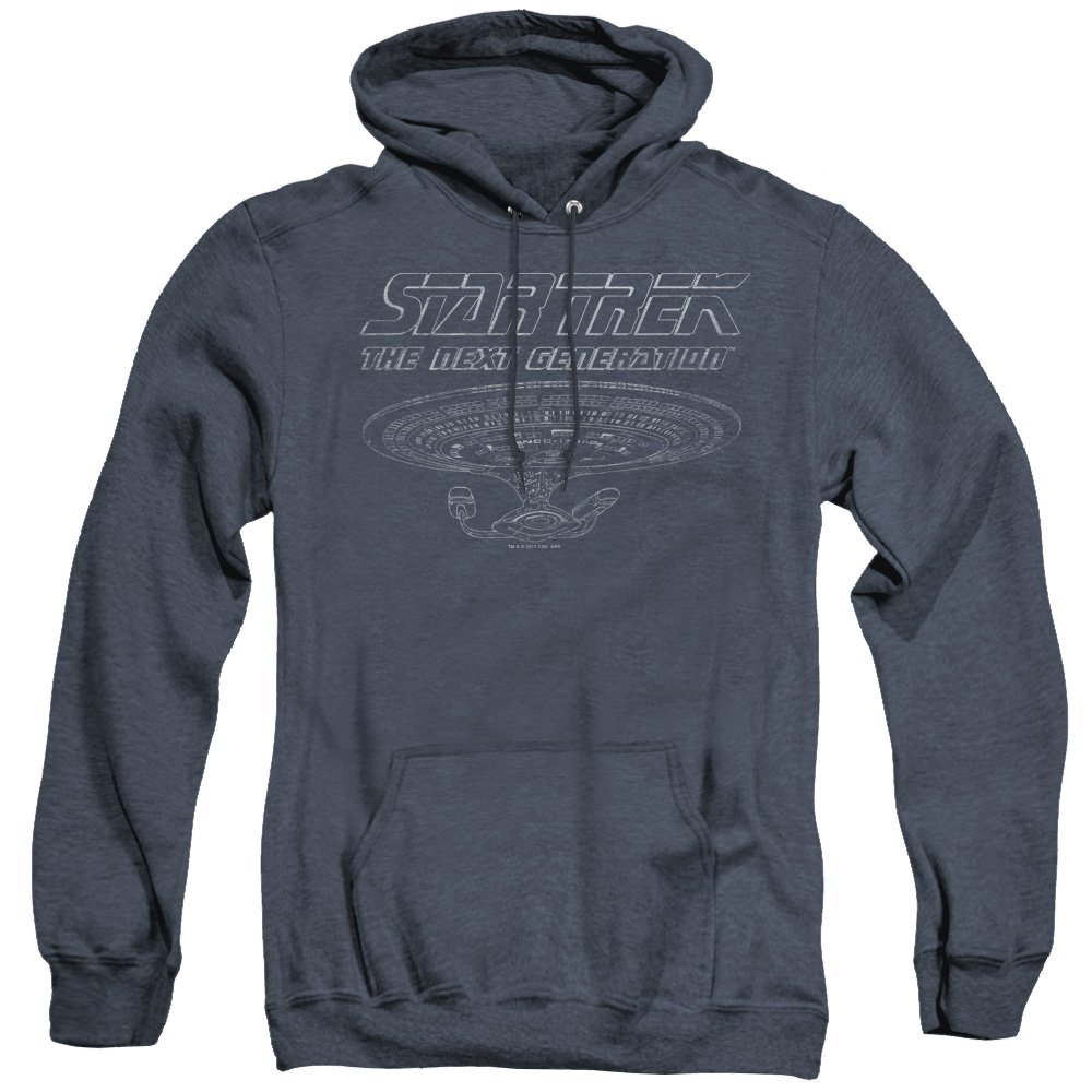 Star Trek The Next Generation Tng Enterprise - Heather Pullover Hoodie Heather Pullover Hoodie Star Trek