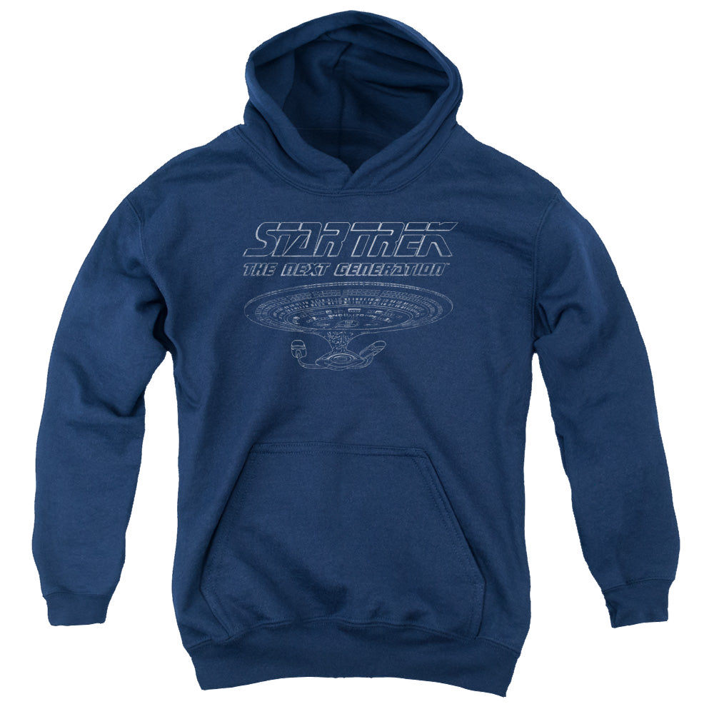 Star Trek The Next Generation Tng Enterprise - Youth Hoodie Youth Hoodie (Ages 8-12) Star Trek