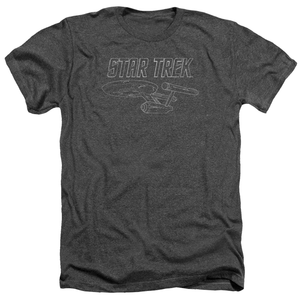 Star Trek Tos Enterprise Men's Heather T-Shirt Men's Heather T-Shirt Star Trek