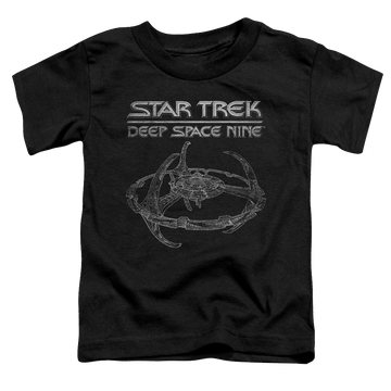 Black toddler t-shirt with Star Trek Deep Space Nine Ds9 Station graphic