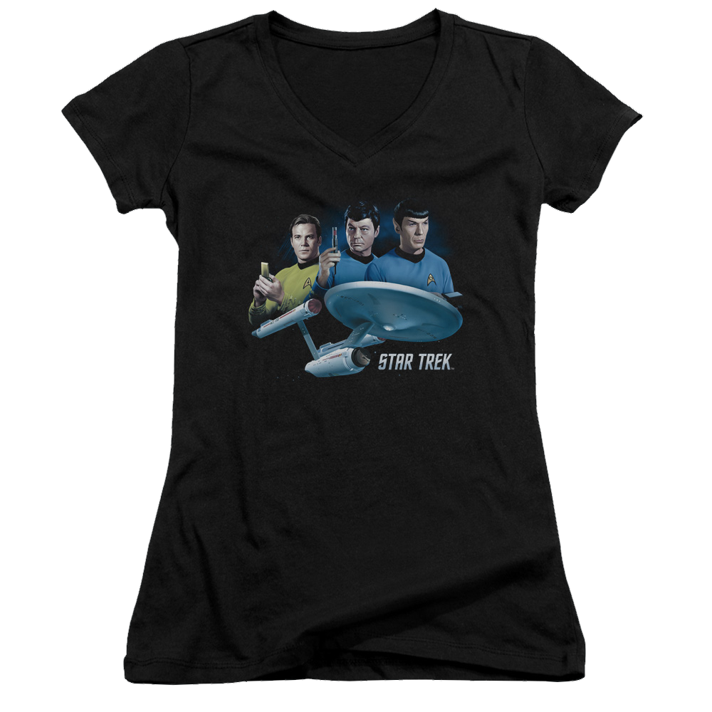 Star Trek Main Three Juniors V-Neck T-Shirt Juniors V-Neck T-Shirt Star Trek