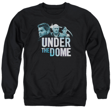 Black men's crewneck sweatshirt with Under the Dome Character Art graphic