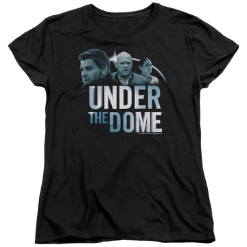 Black women's t-shirt with Under the Dome Character Art graphic