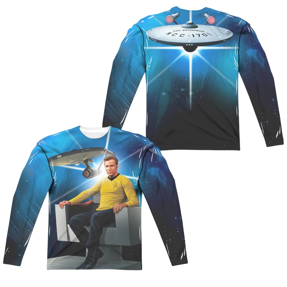Star Trek The Original Series Kirks Ship (Front - Men's All-Over Print Long Sleeve Men's All-Over Print Long Sleeve Star Trek