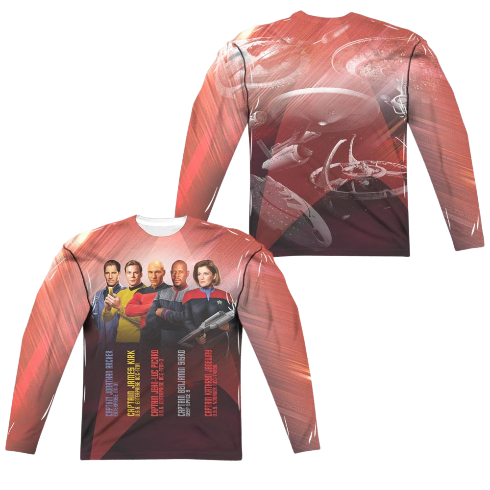 Star Trek The Original Series Captains (Front/Back Print) - Men's All-Over Print Long Sleeve Men's All-Over Print Long Sleeve Star Trek