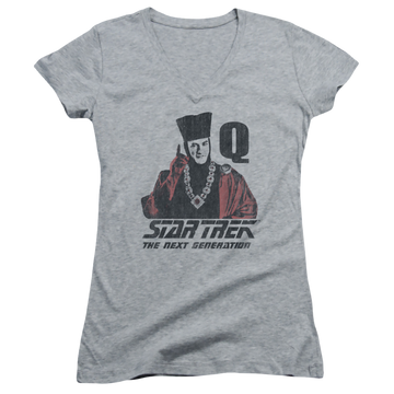 Star Trek Q Point Juniors V-Neck T-Shirt Juniors V-Neck T-Shirt Star Trek
