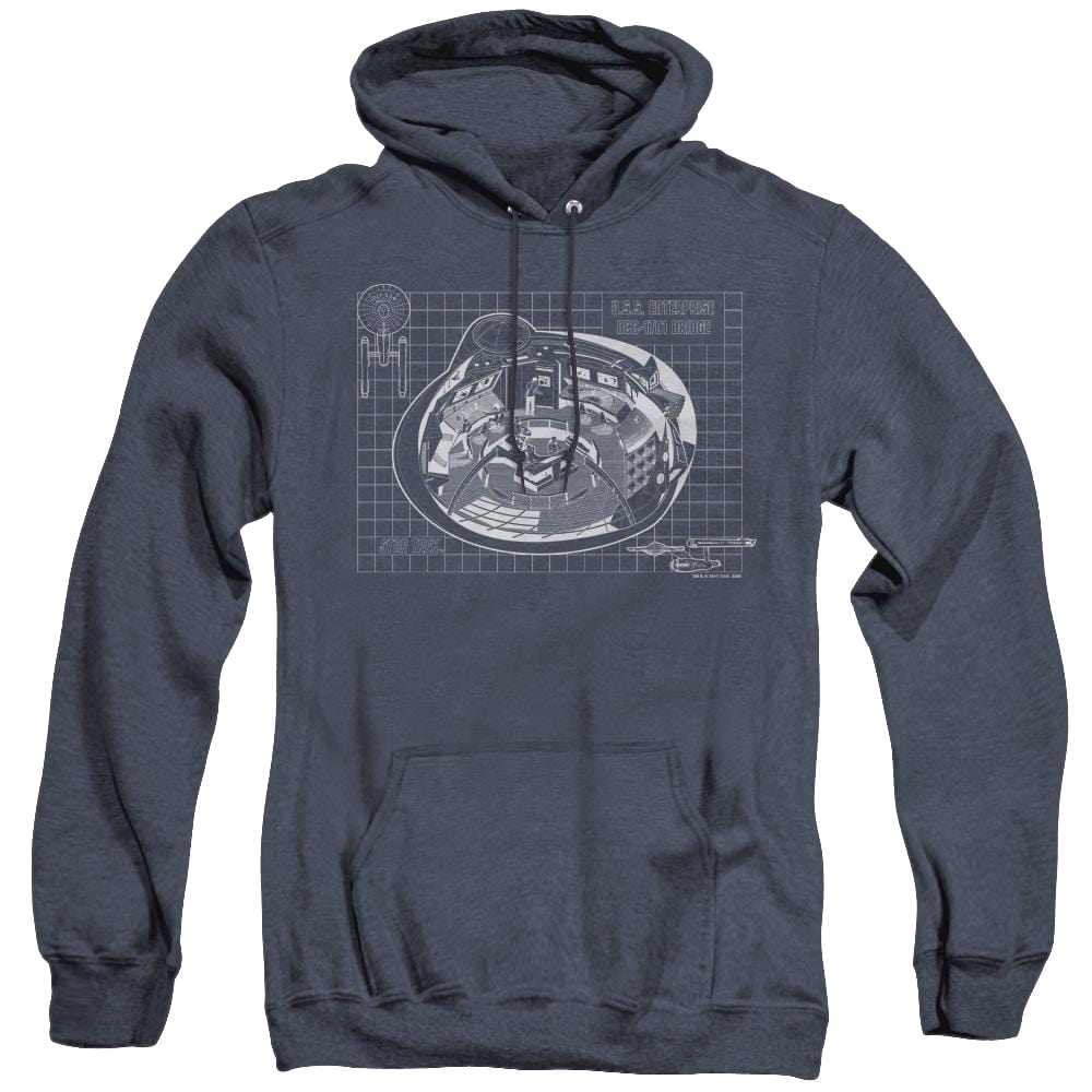 Star Trek The Original Series Bridge Prints - Heather Pullover Hoodie Heather Pullover Hoodie Star Trek