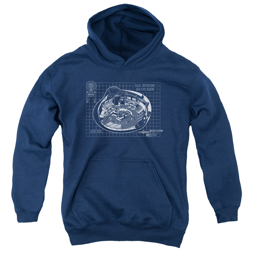 Star Trek The Original Series Bridge Prints - Youth Hoodie Youth Hoodie (Ages 8-12) Star Trek