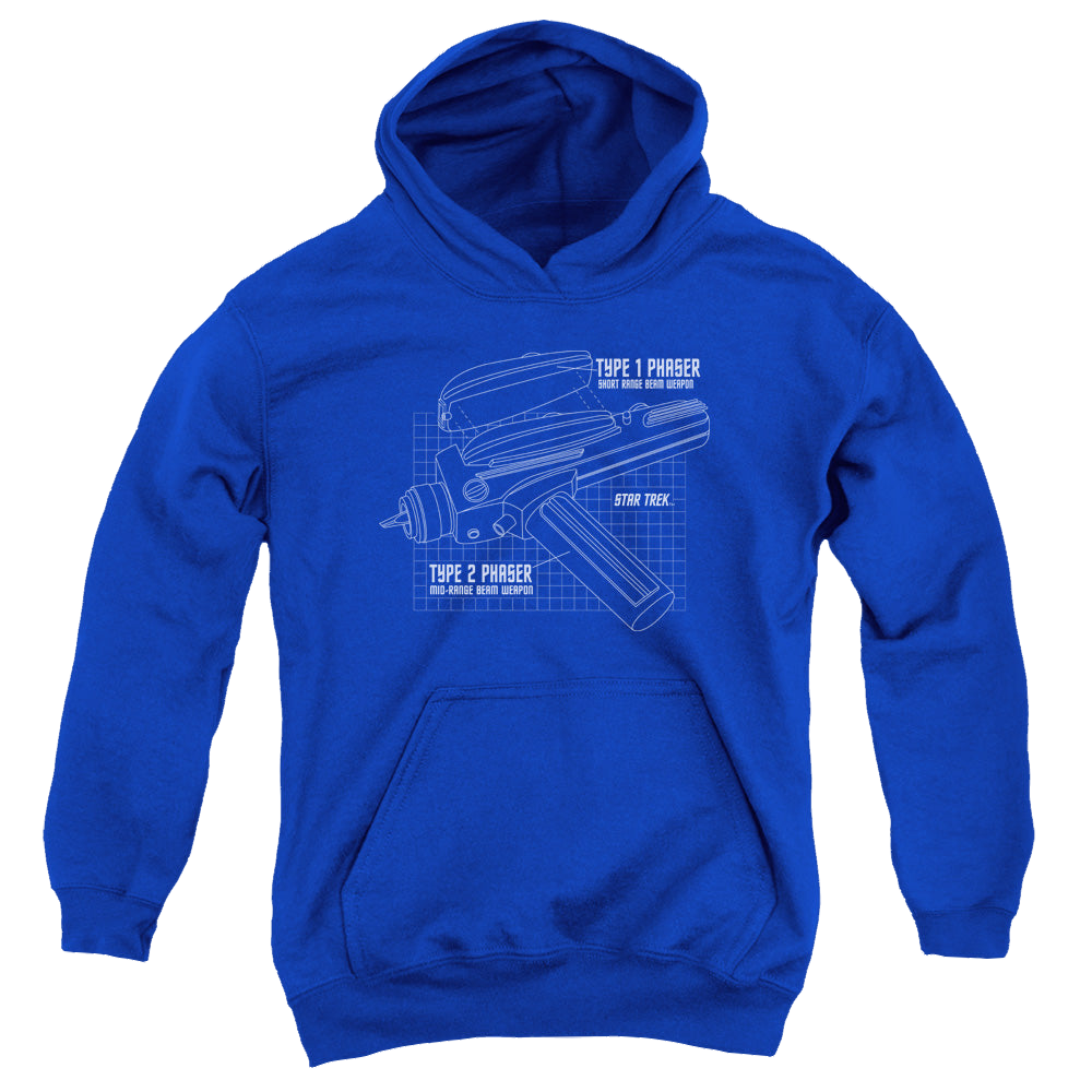 Star Trek The Original Series Phaser Plans - Youth Hoodie Youth Hoodie (Ages 8-12) Star Trek