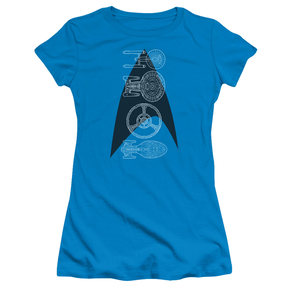 Star Trek Line Of Ships Juniors T-Shirt Juniors T-Shirt Star Trek