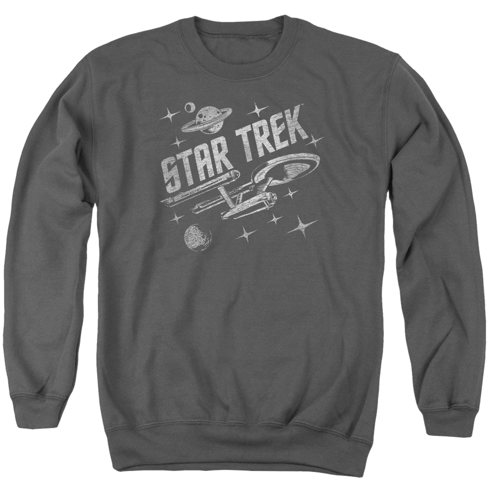 Star Trek Through Space Men's Crewneck Sweatshirt Men's Crewneck Sweatshirt Star Trek